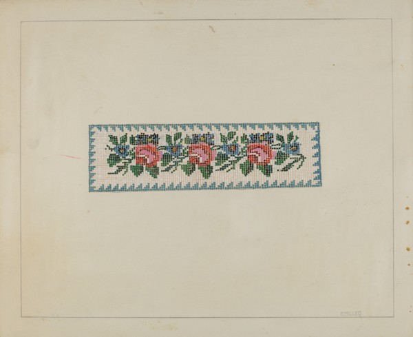 Beadwork Book Marker, c. 1937. Creator: Edith Miller.