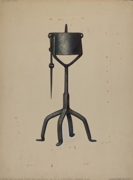 Oil Lamp, c. 1938. Creator: Walter Hochstrasser.