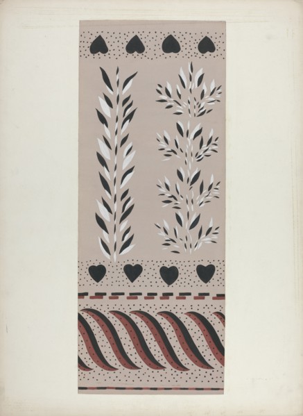 Wall Decoration Below Chair Rail, c. 1940. Creator: Alvin M Gully.