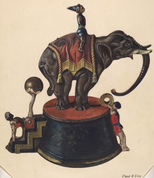 Toy Bank: Elephant, 1935/1942. Creator: Frank Gray.