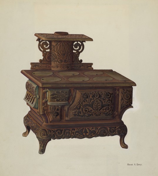 Coal Stove, c. 1940. Creator: Frank Gray.