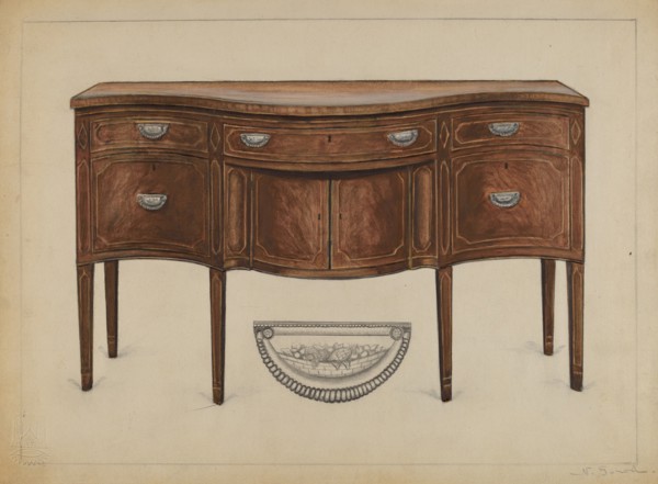 Side Board (Hepplewhite), 1935/1942. Creator: Nicholas Gorid.