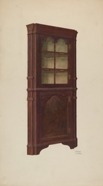 Corner Cupboard, c. 1940. Creator: Henry Moran.