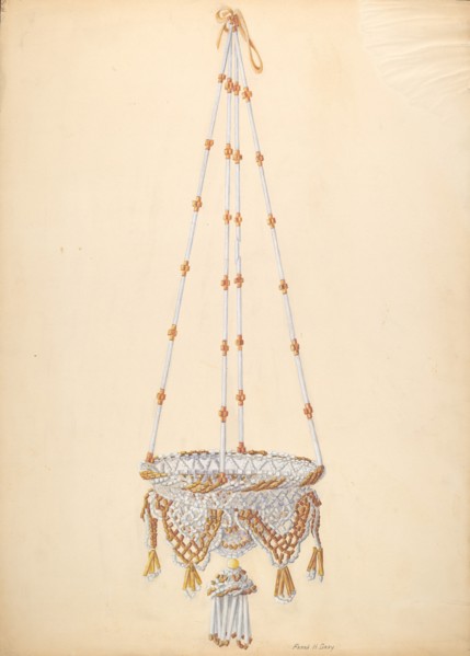Beadwork Hanging Basket, c. 1937. Creator: Frank Gray.