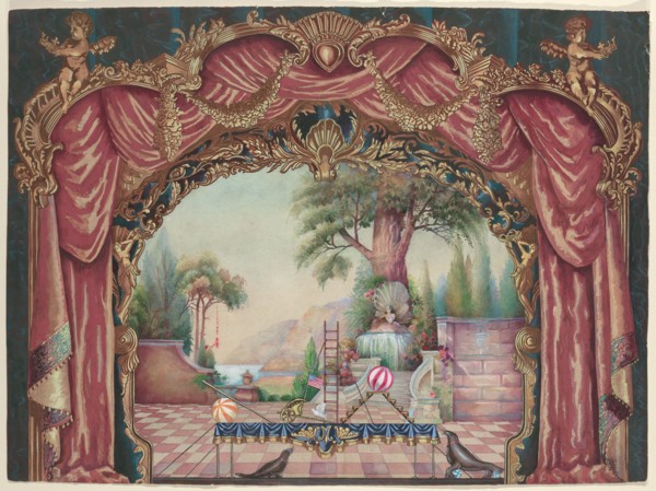 Backdrop for Vaudeville Stage, c. 1938. Creator: Perkins Harnly.