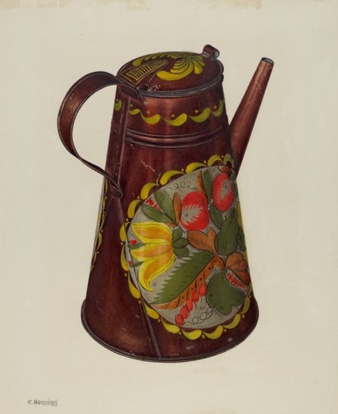 Toleware Coffee Pot, c. 1940. Creator: Charles Henning.