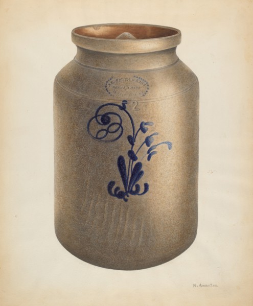 Cookie Jar with Cover, c. 1938. Creator: Nicholas Amantea.
