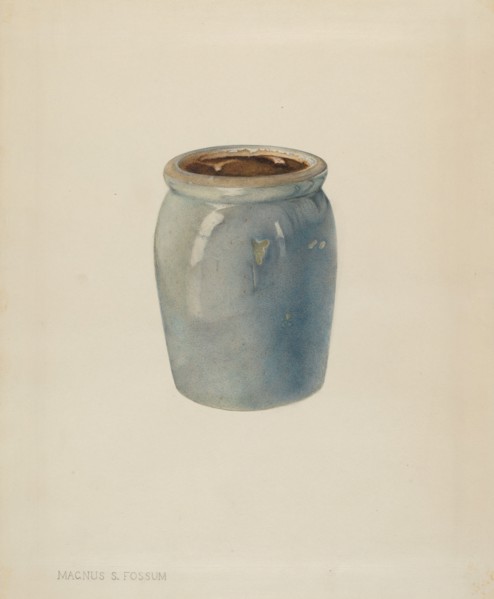 Pottery Jam Jar, c. 1938. Creator: Magnus S. Fossum.
