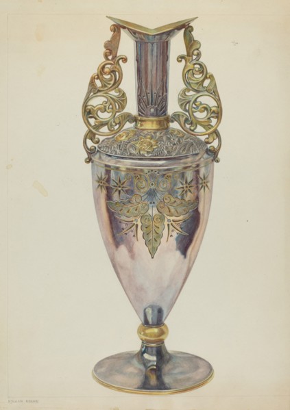 Silver Vase of "Blue" Silver, c. 1938. Creator: Frank M Keane.
