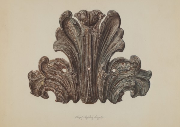 Ornamental Iron Leaf, 1938. Creator: Lloyd Charles Lemcke.