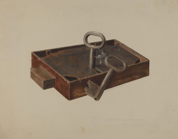 Bar Lock and Keys, 1940. Creator: Alexander Anderson.