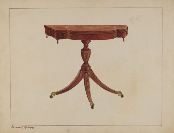 Table (Pedestal), c. 1937. Creator: Bernard Krieger.