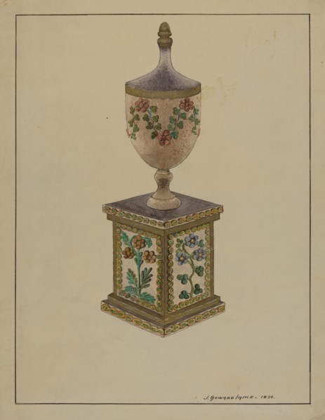 Wooden Mantel Ornament, c. 1936. Creator: J. Howard Iams.