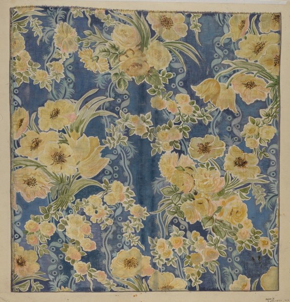 Printed Textile, 1940. Creator: Marie Lutrell.
