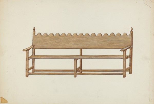 Mission Bench, 1935/1942. Creator: Edward Jewett.