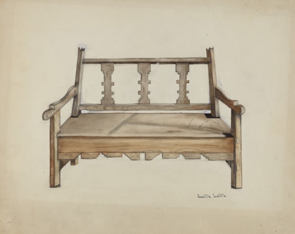 Bench, 1935/1942. Creator: Juanita Lantz.