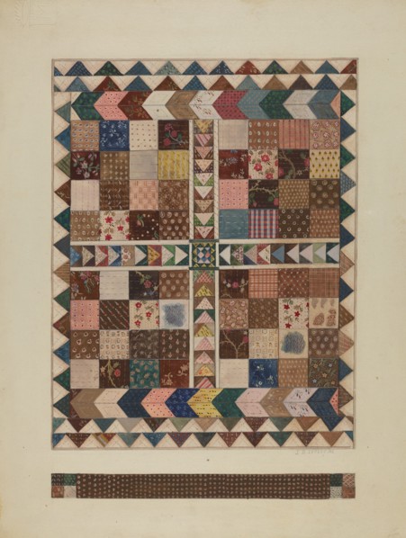 Patchwork Crib Quilt, 1935/1942. Creator: Jules Lefevere.