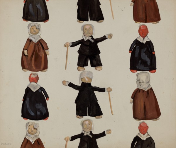 Plate of Dolls, c. 1936. Creator: Jane Iverson.