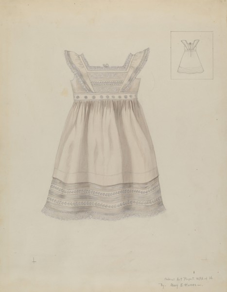 Child's Dress, c. 1937. Creator: Mary E Humes.