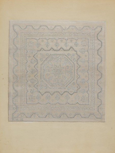 Candlewick Coverlet (Woven), 1935/1942. Creator: Jules Lefevere.