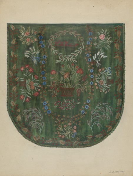 Embroidered Coverlet, c. 1936. Creator: Jules Lefevere.