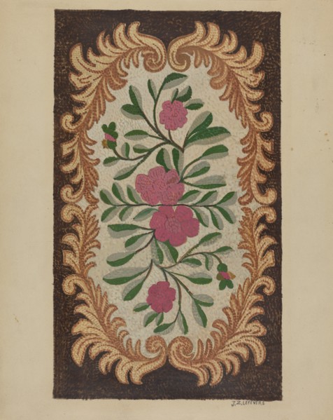 Hooked Rug, c. 1936. Creator: Jules Lefevere.