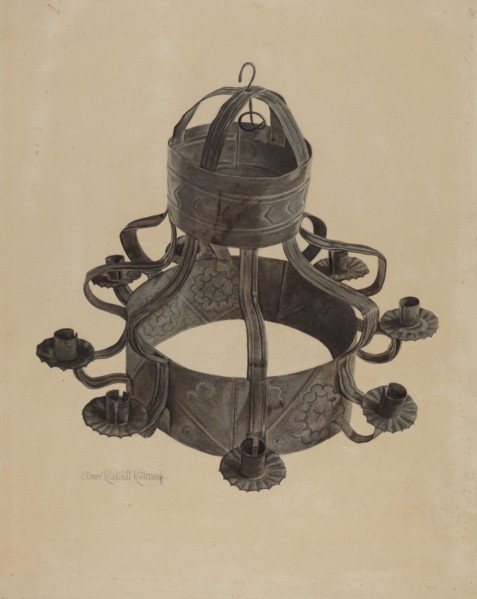 Pa. German Chandelier, 1935/1942. Creator: Elmer R. Kottcamp.