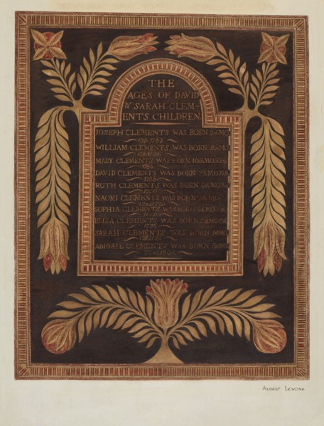 Birth Record, c. 1939. Creator: Albert J. Levone.