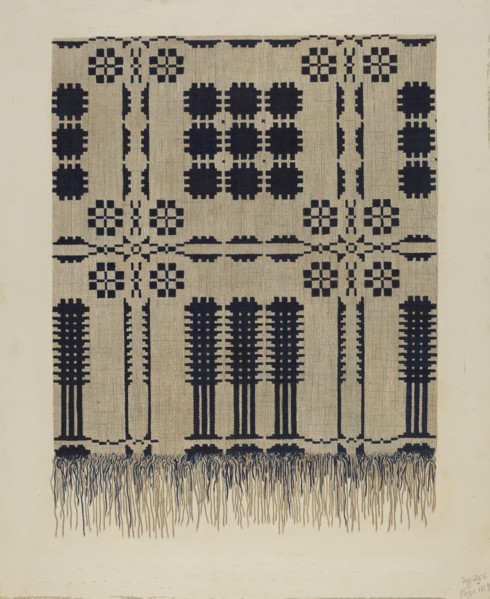 Handwoven Coverlet, c. 1940. Creator: Fred Hassebrock.