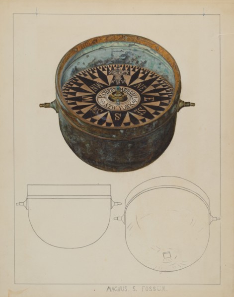 Ship's Compass, c. 1937. Creator: Magnus S. Fossum.