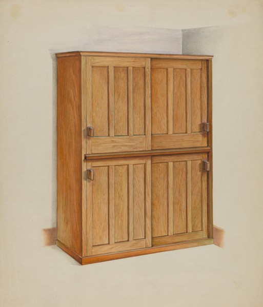 Shaker Bookcase, c. 1937. Creator: John W Kelleher.