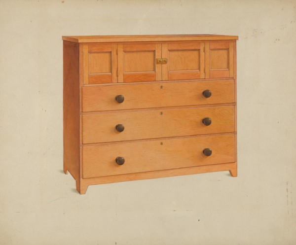 Shaker Chest of Drawers, c. 1937. Creator: John W Kelleher.