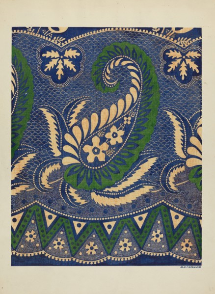 Skirt - Border Design, c. 1937. Creator: Randolph F Miller.