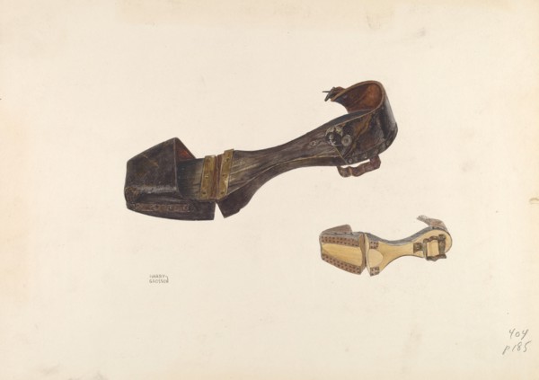 Woman's Clogs, c. 1938. Creator: Harry Grossen.
