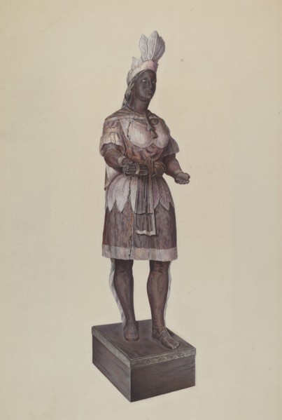 Cigar Store Indian, c. 1937. Creator: Dorothy Handy.