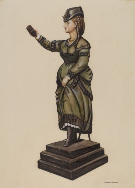 Cigar Store Figure, c. 1942. Creator: Elizabeth Johnson.