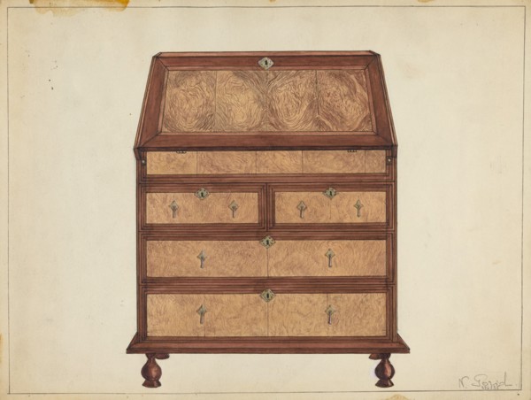 Slant-Top Desk, c. 1953. Creator: Nicholas Gorid.