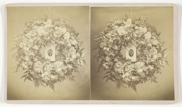 Untitled [wreath with portrait], 1875/99.  Creator: Unknown.