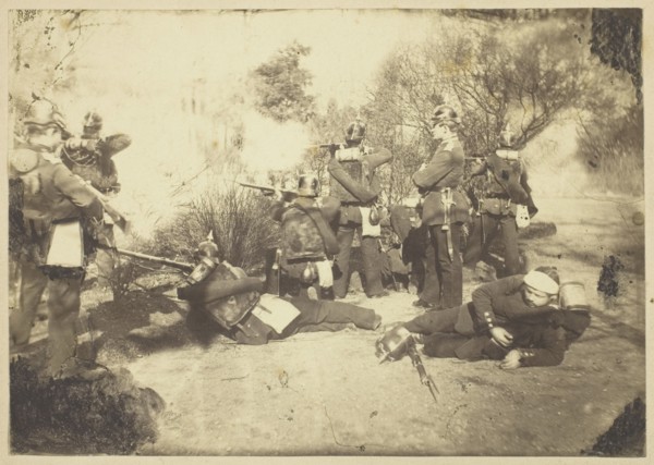 Skirmish between a Prussian Reconnaissance unit and...Faidherbe's Army..., Jan 21, 1871 Creator: Unknown.