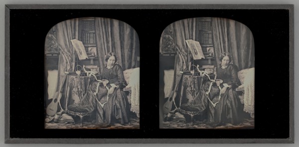 Untitled (Portrait of a Woman Sewing), 1850. Creator: Thomas Richard Williams.