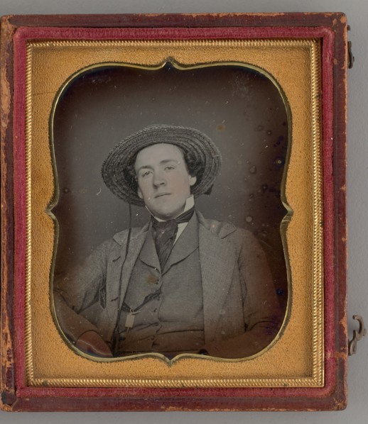 Untitled (Portrait of a Man with a Straw Hat), 1852. Creator: Unknown.