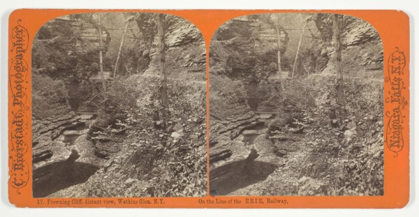 Frowning Cliff, distant view, Watkins Glen, N.Y., 1863/1903. Creator: Charles Bierstadt.