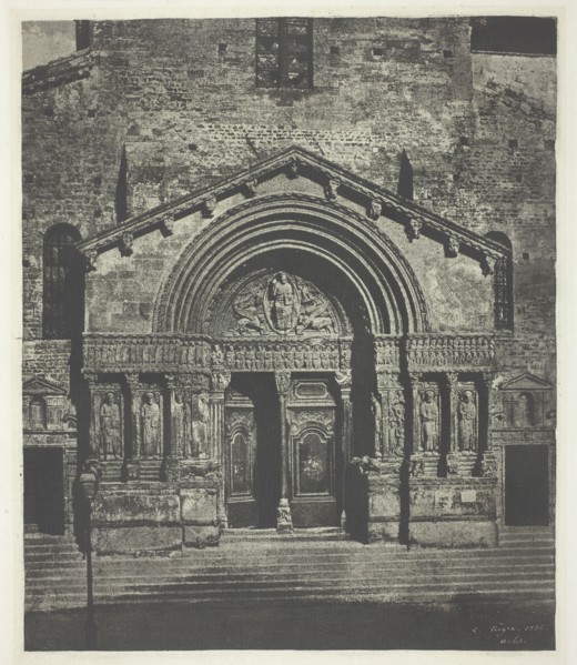 Arles: The West Porch of Saint-Trophime, October 21, 1854, printed 1982. Creator: Charles Nègre.
