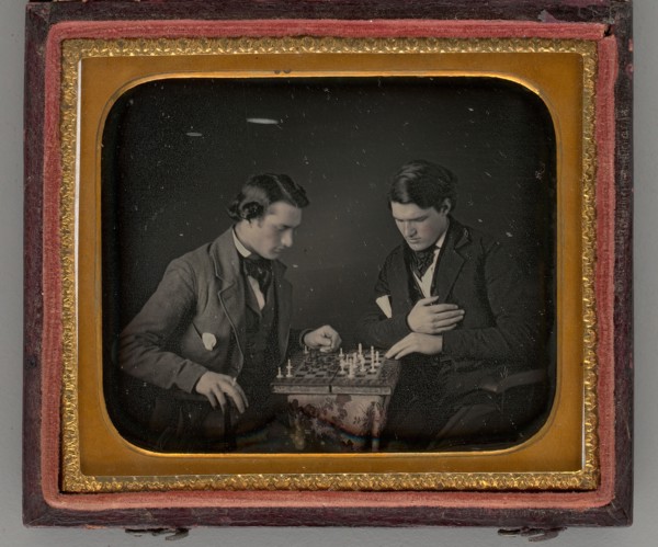 Untitled (Two Men Playing Chess), 1852. Creators: Charles Richard Meade, Henry W. Meade.