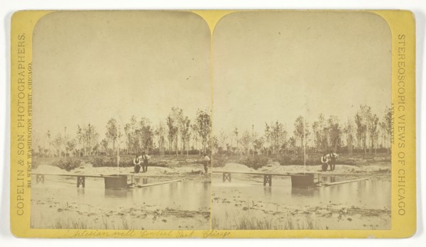 Artesian Well, Central Park, Chicago, c. 1873. Creator: Copelin & Son.