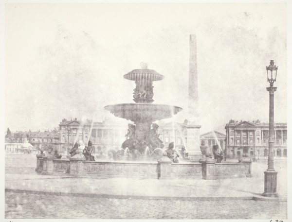 Fontaine, place de la Concorde, Paris, 1855/60, printed 1978. Creator: Edouard Baldus.