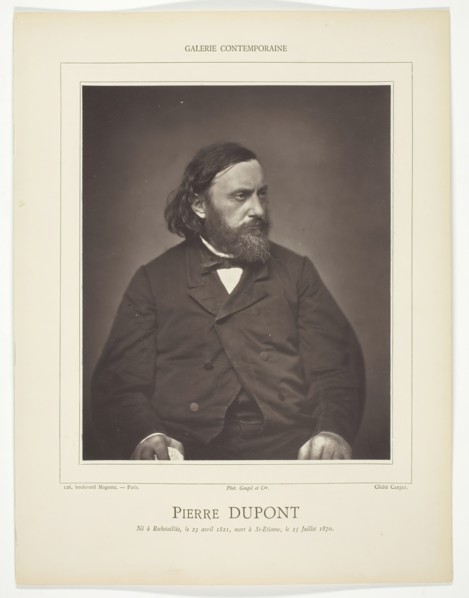 Pierre Dupont, c. 1876. Creator: Etienne Carjat.