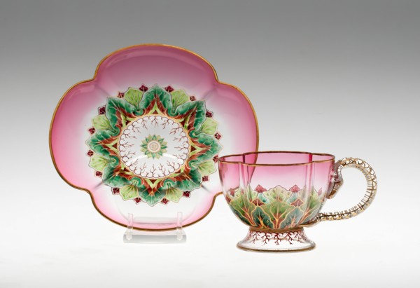 Demitasse Cup and Saucer, Austria, c. 1888. Creator: J.& L. Lobmeyr.
