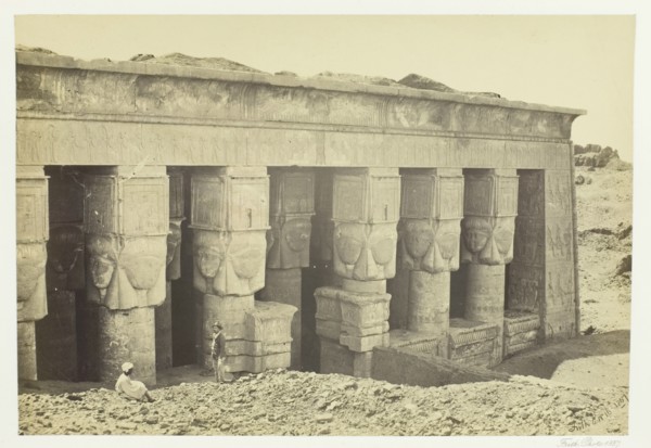 Portico of the Temple of Dendera, 1857. Creator: Francis Frith.