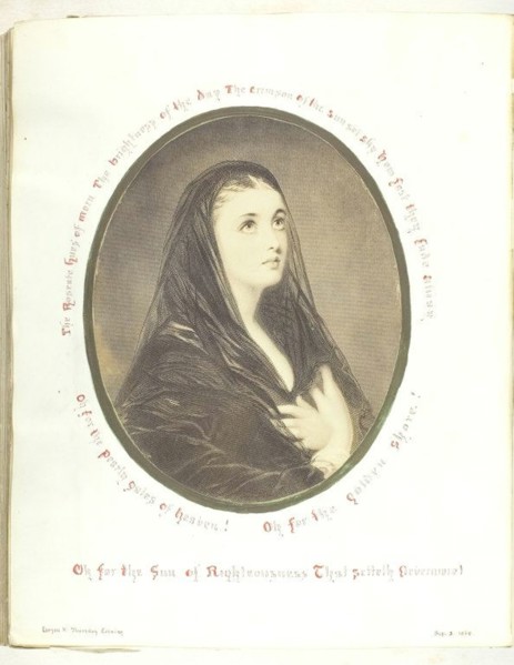 Untitled [pious woman in a veil], 1868.  Creator: Georgina Cowper.